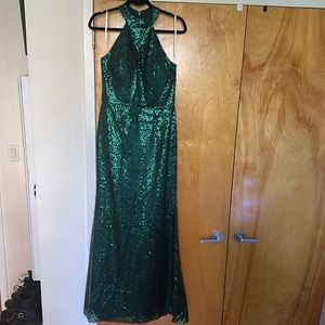 Emerald Green Sequin Gown
